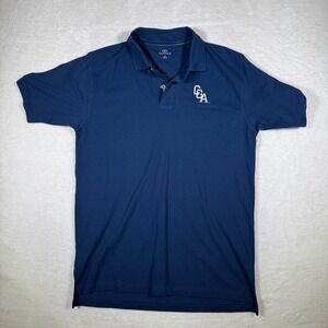 Vantage Mens Polo Shirt Navy Blue Short Sleeve‎ CGA Logo Embroidered Size MD